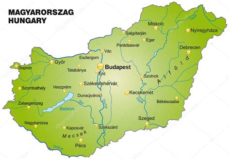 Gyönyörű természeti környezet, páratlan kulturális és történelmi örökség. Mapa Maďarska — Stock Vektor © artalis #39342237