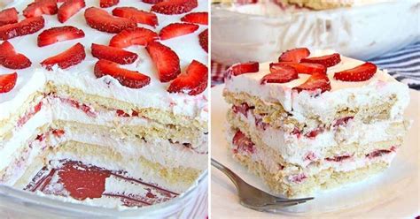 No Bake Strawberry Icebox Cake Cakescottage