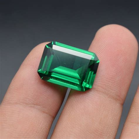 Emerald Rectangle Faceted Gemstone Emerald Cut Rich Green Etsy