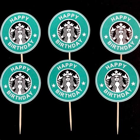 Starbucks Themed Cupcake Toppers | Starbucks birthday party, Starbucks party, Starbucks birthday