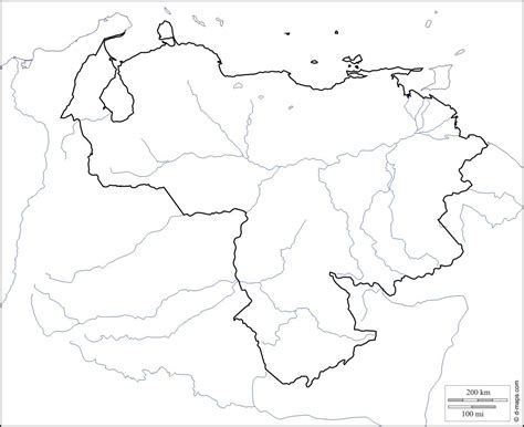 Venezuela Esquema Del Mapa De Venezuela De Mapa En Blanco América Del