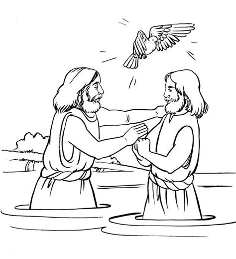 Jesus Baptized Coloring Page Coloring Pages