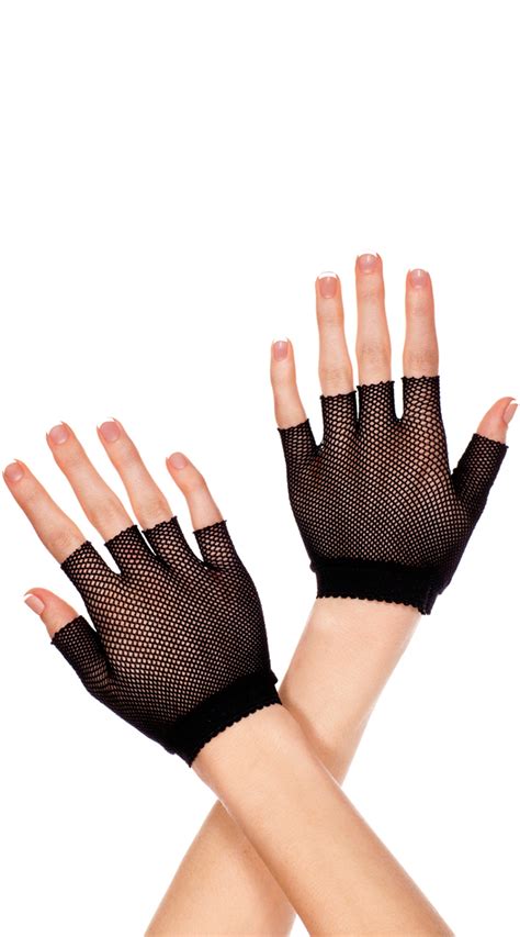 Wrist Length Fishnet Gloves Fish Net Mini Gloves