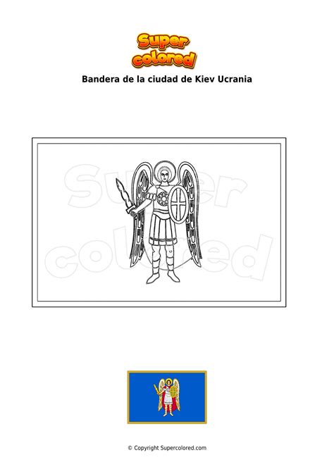 Dibujo Para Colorear Bandera De La Ciudad De Kiev Ucrania