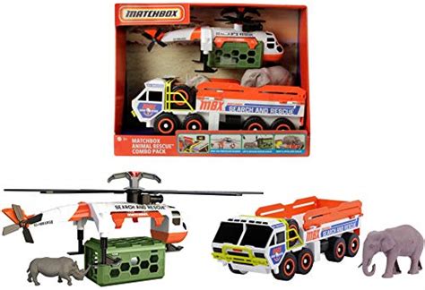 Matchbox Animal Rescue Combo Pack Vehicles Playset With 2 Safari Rescue