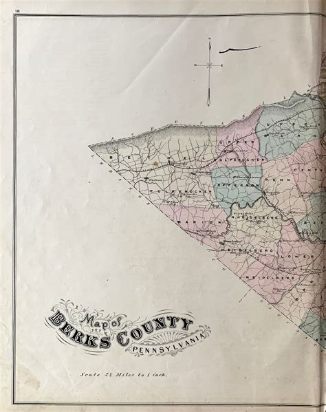Berks County Map Original 1876 Berks County Atlas Reading Boyertown