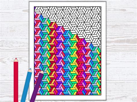 Geometric Coloring Page Optical Illusion Coloring Pages for Adults