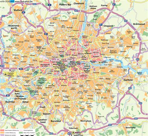 Map Of London City In United Kingdom Welt Atlasde