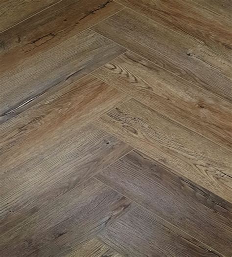 Distressed Oak Herringbone Lvt Click Flooring 5mm Spc