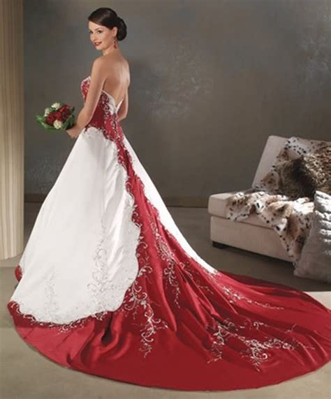 Red And White Wedding Dress Designs For Christmas Day Wedding Dresses