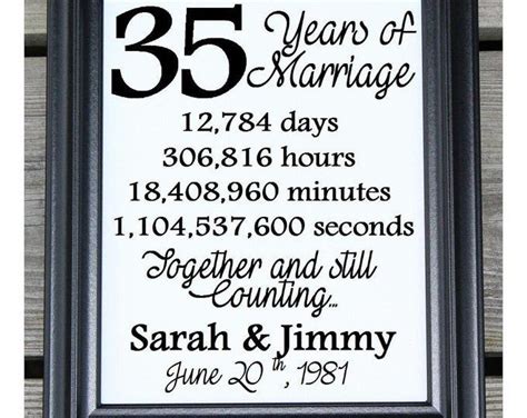 35 Years Of Marriage Hand Painted Wood Sign 35th Anniversary T