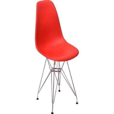 Cadeira Charles Eames Eiffel Base Metal Vermelha