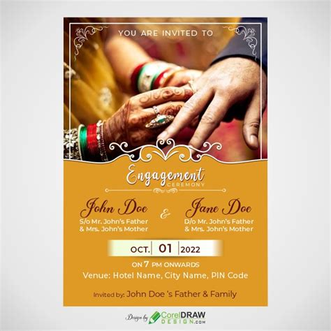 Download Engagement Or Marriage Ceremony Invitation Card Template