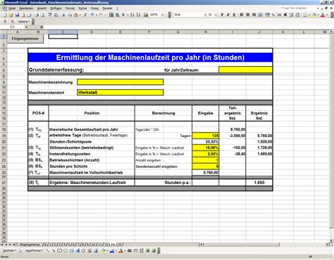 So helfen excel, word und co. Maschinenstundensatzkalkulation in Excel - reimusnet | elopage