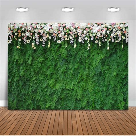 Grass Wall Backdrop For Photo Studio Romantic Flowers Wedding Etsy