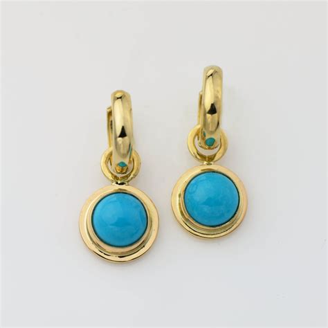 14K Gold Turquoise Earrings Sleeping Beauty Turquoise Jewelry