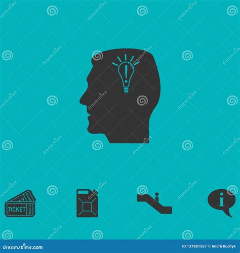 Head Idea Icon Flat Stock Vector Illustration Of Idea 137881567