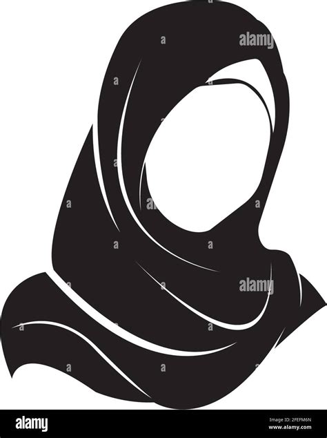 Hijab Women Black Silhouette Vector Icons App Vector Stock Vector Image