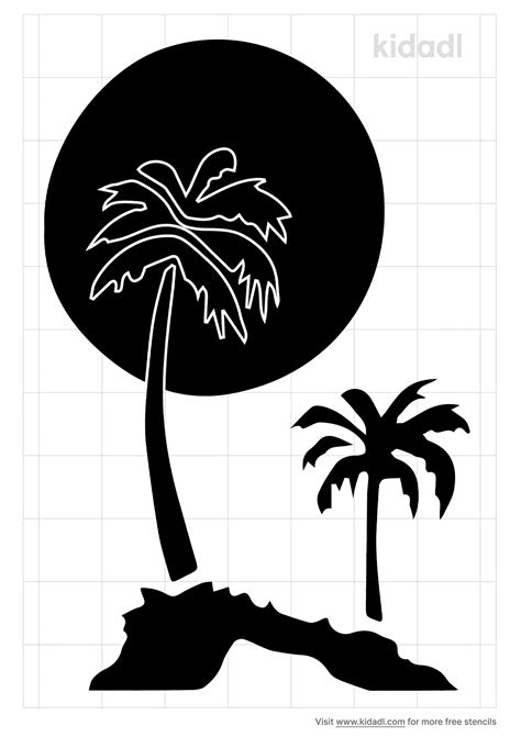 Free Tree And Moon Stencil Stencil Printables Kidadl