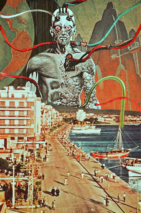 The City Power Surreal Mixed Media Collage Art By Ayham Jabr
