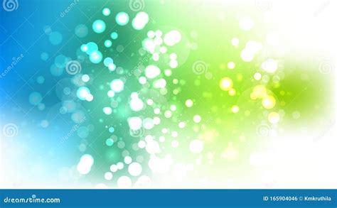 Abstract Blue Green And White Bokeh Lights Background Illustrator Stock
