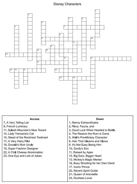 Three Disney Crossword Puzzles To Do Over Your Lunch Break Allearsnet