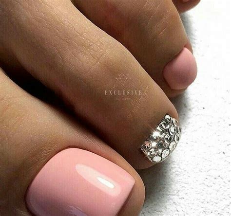 Nude Rhinestone Toenails Pretty Toe Nails Cute Toe Nails Cute Toes