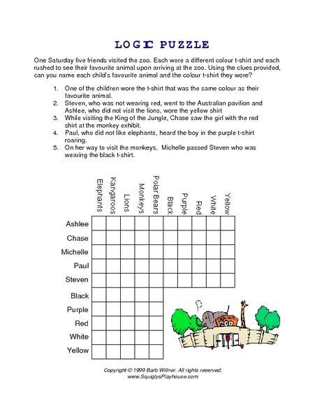Printable Logic Puzzles For 5th Grade Printable Printable Logic