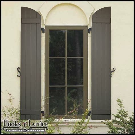 Consider bold and beautiful black windows to turn your view into a work of art. Arched Shutters - Exterior Window Shutters by Hooks & Lattice