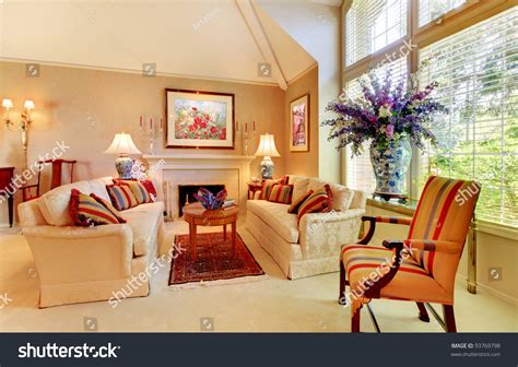 Beautiful Home Interior Living Room Luxury Design Stock