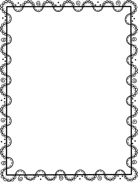 Page Border Black And White Kids Border Clipart Large Size Png