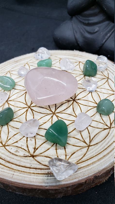 Mini Attract Love Crystal Grid Kit Reiki Healing Energy Etsy