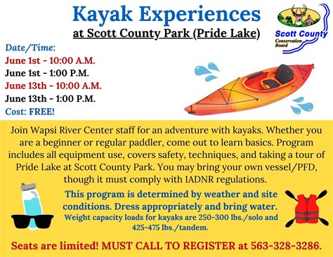 Kayak Experience At Scott County Park Pride Lake Scott County Iowa