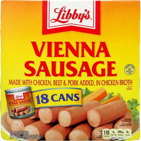 Libbys Vienna Sausage 18 X 46 Oz Costco Food Database