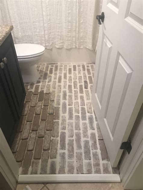 Diy Brick Floors Over Tile Carlas Coastal Creations Diy Bathroom