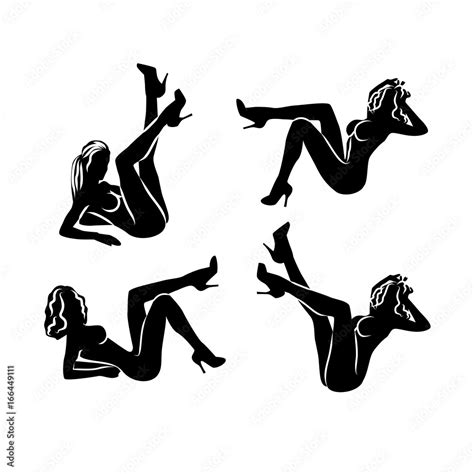 Poses Female Silhouettes Stock Vector Image Of Long Hot Sex Picture
