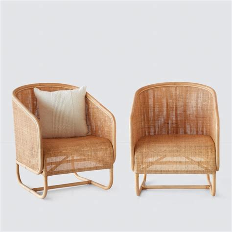 Modern Cane Lounge Chair Handcrafted In Indonesia The Citizenry