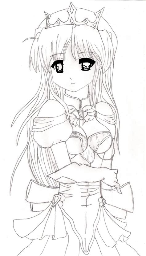 Anime Princess Drawings Sketch Coloring Page