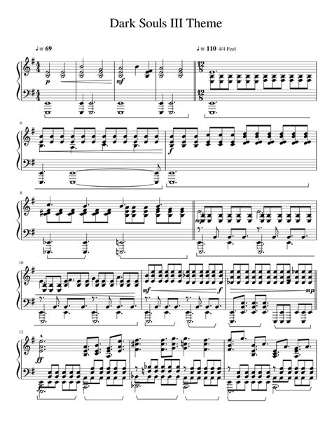 Dark Souls Iii Theme Sheet Music For Piano Solo