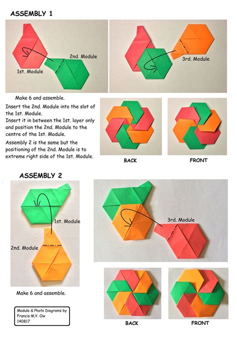 Francis Ows Origami Diagrams 6 Hexagons Coaster