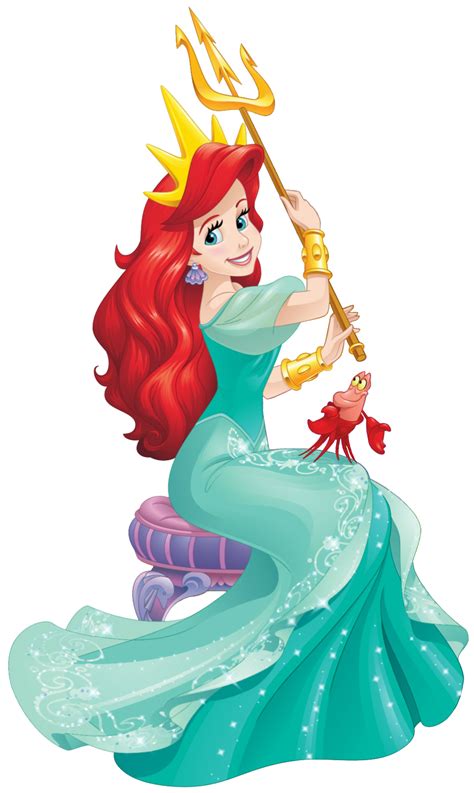 ariel and the trident with sebastian by her side disney princess drawings ariel the little