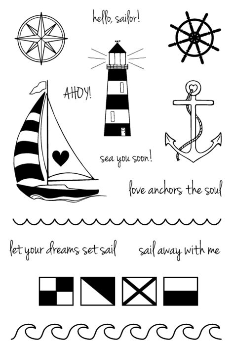 Under The Sea Nautical And Beach Rubber Stamp Sets Behance