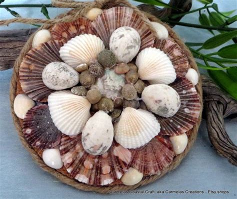 Sea Shell Beach Ornament Round Sea Shell By Carmelascoastalcraft 16
