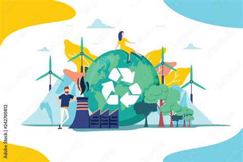 Environment Vector Illustration Renewable Nature Resources Collection