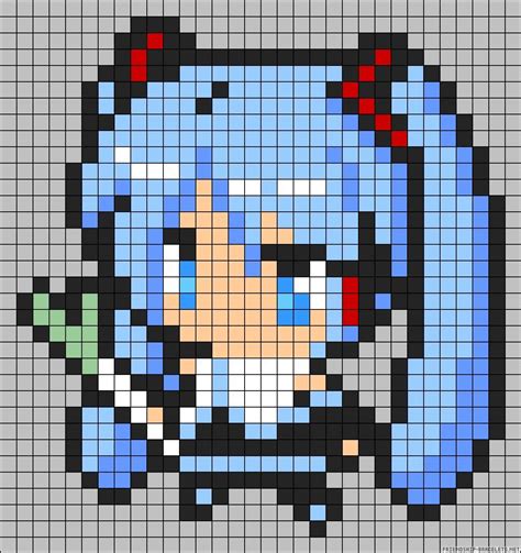Miku Vocaloid Perler Bead Pattern Hama Beads Kawaii Anime Pixel Art