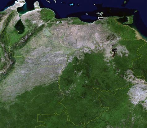 Large Satellite Map Of Venezuela Venezuela South America Mapsland