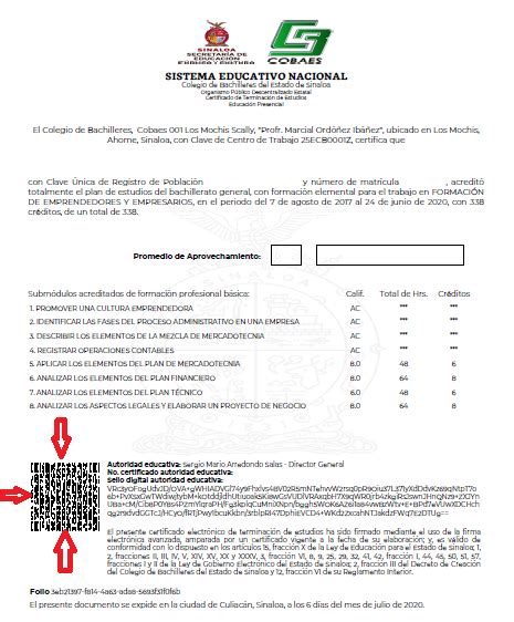 Carta De Autenticidad De Certificado De Bachillerato Farez