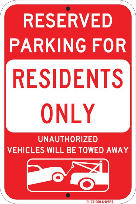 Reserved Parking Residents Only Sign Wise