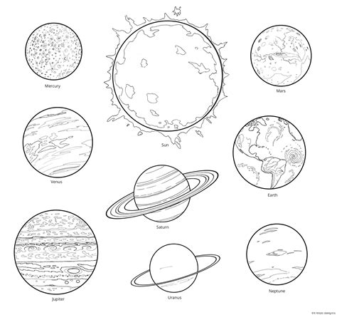 Solar System Planets For Kids Drawing