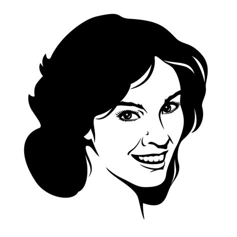 Woman Face Silhouette Black And White Smiling Girl Portrait Vector